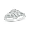 Thumbnail Image 1 of Previously Owned - 1/2 CT. T.W. Oval Composite Diamond Tri-Sides Ring in 10K White Gold