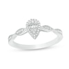 Thumbnail Image 1 of Previously Owned - 1/6 CT. T.W. Composite Pear-Shaped Diamond Frame Twist Promise Ring in 10K White Gold