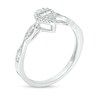 Thumbnail Image 2 of Previously Owned - 1/6 CT. T.W. Composite Pear-Shaped Diamond Frame Twist Promise Ring in 10K White Gold