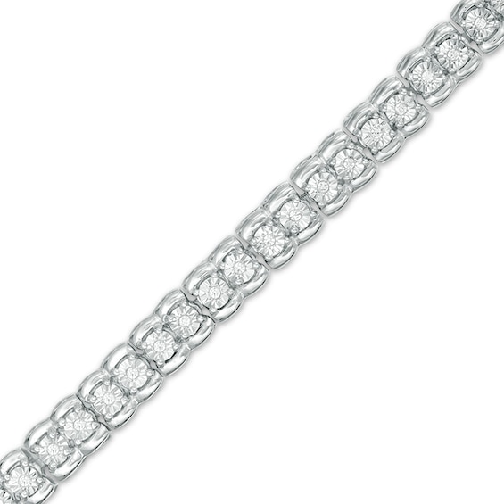 Previously Owned - 1/4 CT. T.w. Diamond Tennis Bracelet in Sterling Silver - 7.25"