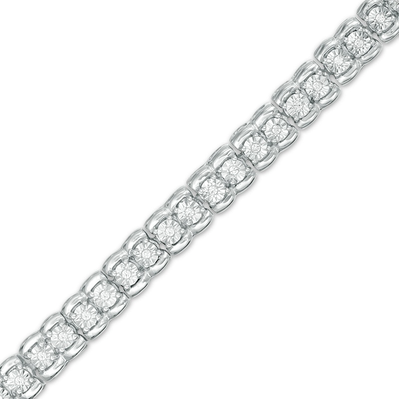 Main Image 1 of Previously Owned - 1/4 CT. T.W. Diamond Tennis Bracelet in Sterling Silver - 7.25"