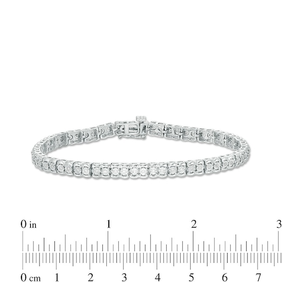 Previously Owned - 1/4 CT. T.w. Diamond Tennis Bracelet in Sterling Silver - 7.25"