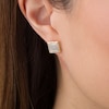 Thumbnail Image 2 of Previously Owned - 1/4 CT. T.W. Concave Composite Diamond Square Stud Earrings in 10K Gold