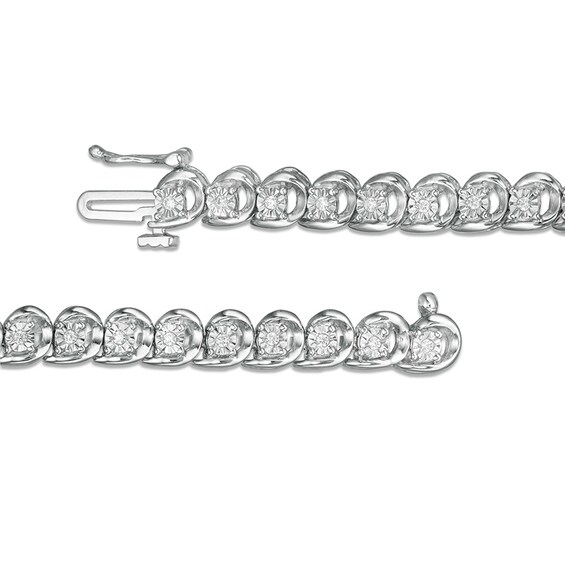 Previously Owned - 1/4 CT. T.w. Diamond Line Bracelet in Sterling Silver - 7.25"