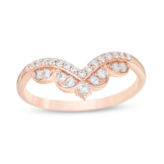 Previously Owned - 1/4 CT. T.w. Diamond Chevron Anniversary Band in 14K Rose Gold
