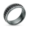 Thumbnail Image 3 of Previously Owned - Black Spinel Double Row Beaded Ring in Sterling Silver with Black Rhodium