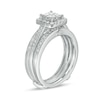 Thumbnail Image 2 of Previously Owned - 3/4 CT. T.W. Quad Princess-Cut Diamond Frame Vintage-Style Bridal Set in 10K White Gold