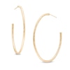 Thumbnail Image 1 of Previously Owned - Diamond-Cut Oval Hoop Earrings in 14K Gold