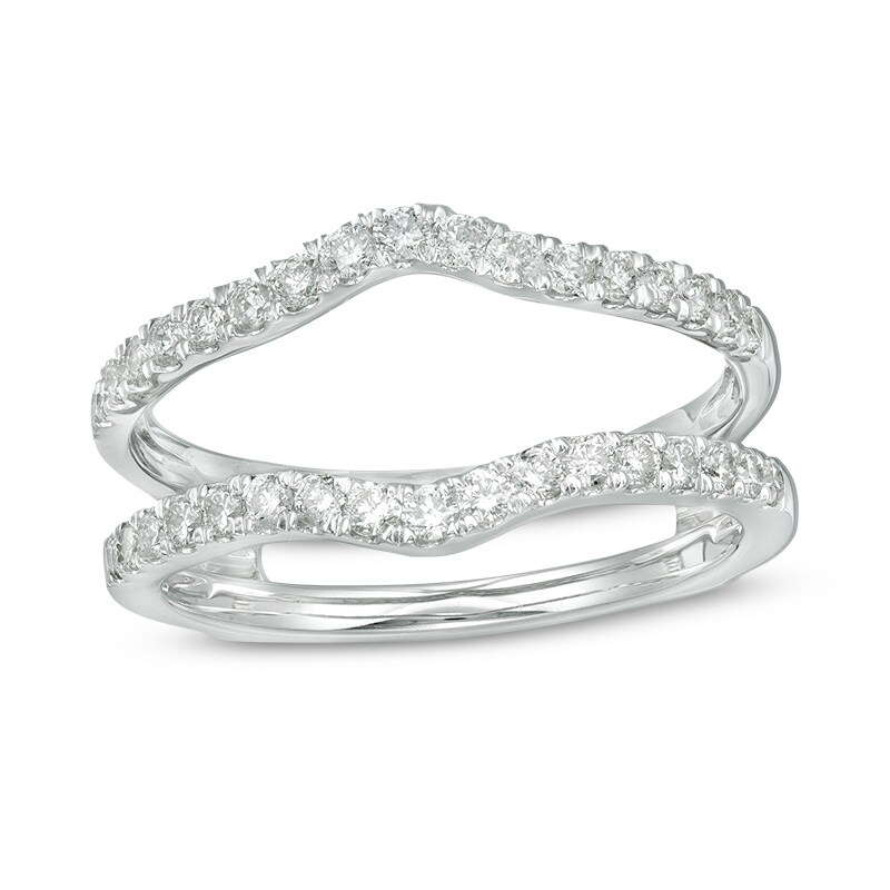 Main Image 1 of Previously Owned - 1/2 CT. T.W. Diamond Contour Ribbon Solitaire Enhancer in 14K White Gold