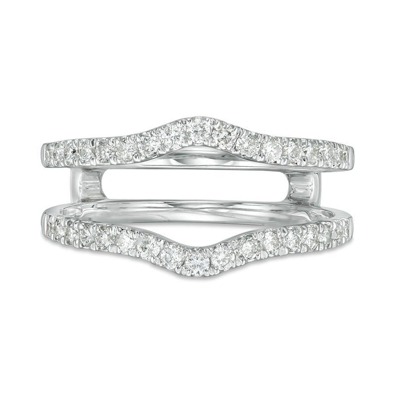 Main Image 4 of Previously Owned - 1/2 CT. T.W. Diamond Contour Ribbon Solitaire Enhancer in 14K White Gold