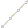Thumbnail Image 1 of Previously Owned - 1/10 CT. T.W. Diamond Sideways Heart Station Twist Bracelet in 10K Gold - 7.5"