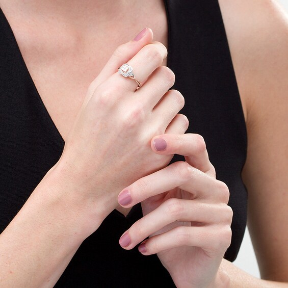 Previously Owned - Cherished Promise Collection™ 1/6 CT. T.w. Diamond Ring in Sterling Silver and 10K Rose Gold