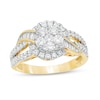 Thumbnail Image 1 of Previously Owned - 1 CT. T.W. Composite Diamond Double Frame Bypass Split Shank Ring in 10K Gold