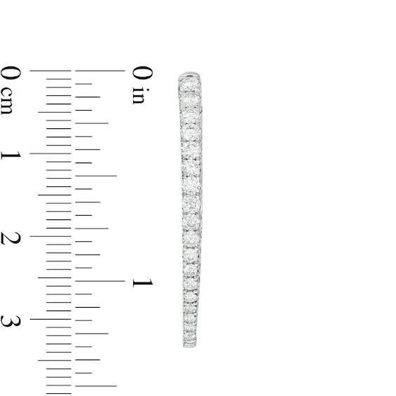 Previously Owned - 2 CT. T.w. Diamond Inside-Out Point Hoop Earrings in 10K White Gold