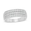 Thumbnail Image 1 of Previously Owned - 1/2 CT. T.W. Diamond Triple Row Vintage-Style Anniversary Ring in Sterling Silver