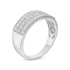 Thumbnail Image 3 of Previously Owned - 1/2 CT. T.W. Diamond Triple Row Vintage-Style Anniversary Ring in Sterling Silver