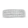 Thumbnail Image 4 of Previously Owned - 1/2 CT. T.W. Diamond Triple Row Vintage-Style Anniversary Ring in Sterling Silver