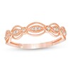 Thumbnail Image 1 of Previously Owned - 1/15 CT. T.W. Diamond Art Deco Vintage-Style Anniversary Ring in 10K Rose Gold