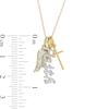 Thumbnail Image 3 of Previously Owned - 1/15 CT. T.W. Diamond Wing, Cross, and "Faith" Charm Pendant in 10K Gold
