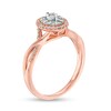 Thumbnail Image 3 of Previously Owned - 1/4 CT. T.W. Diamond Double Oval Frame Twist Engagement Ring in 10K Rose Gold