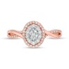 Thumbnail Image 4 of Previously Owned - 1/4 CT. T.W. Diamond Double Oval Frame Twist Engagement Ring in 10K Rose Gold