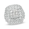 Thumbnail Image 1 of Previously Owned - 4 CT. T.W. Princess-Cut Composite Diamond Triple Frame Engagement Ring in 10K White Gold