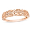Thumbnail Image 1 of Previously Owned - 1/15 CT. T.W. Diamond Multi-Row Vintage-Style Anniversary Band in 10K Rose Gold