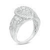 Thumbnail Image 2 of Previously Owned - 1 CT. T.W. Composite Diamond Pear Frame Multi-Row Engagement Ring in 10K White Gold
