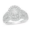 Thumbnail Image 1 of Previously Owned - 1 CT. T.W. Diamond Double Oval Frame Vintage-Style Engagement Ring in 10K White Gold