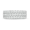 Thumbnail Image 3 of Previously Owned - Vera Wang Love Collection 1-1/2 CT. T.W. Diamond and Blue Sapphire Band in 14K White Gold (I/SI2)