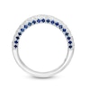 Thumbnail Image 4 of Previously Owned - Vera Wang Love Collection 1-1/2 CT. T.W. Diamond and Blue Sapphire Band in 14K White Gold (I/SI2)
