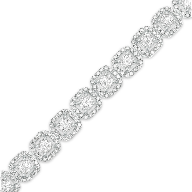 Main Image 1 of Previously Owned - 5 CT. T.W. Diamond Cushion Frame Bracelet in 10K White Gold