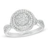 Thumbnail Image 1 of Previously Owned - 1/2 CT. T.W. Diamond Double Frame Twist Engagement Ring in 10K White Gold