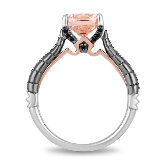 Previously Owned - Enchanted Disney Villains Maleficent 8.0mm Morganite and 1/6 CT. TW. Diamond Engagement Ring