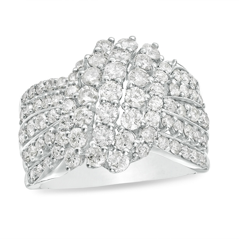 Main Image 1 of Previously Owned - 2 CT. T.W. Composite Diamond Waterfall Ring in 10K White Gold