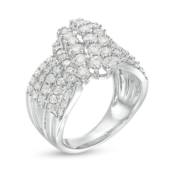 Previously Owned - 2 CT. T.w. Composite Diamond Waterfall Ring in 10K White Gold