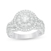 Thumbnail Image 1 of Previously Owned - 1 CT. T.W. Diamond Double Frame Vintage-Style Engagement Ring in 10K White Gold