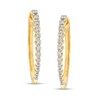 Thumbnail Image 1 of Previously Owned - 1/2 CT. T.W. Diamond Oval Hoop Earrings in 10K Gold