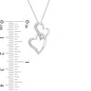 Thumbnail Image 2 of Previously Owned - 1/15 CT. T.W. Diamond Curved Double Heart Pendant in 10K White Gold
