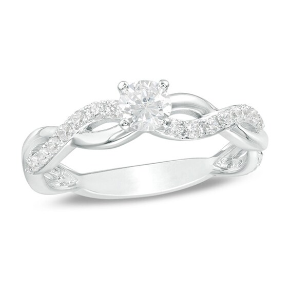 Previously Owned - 1 CT. T.w. Diamond Twist Engagement Ring in 14K White Gold