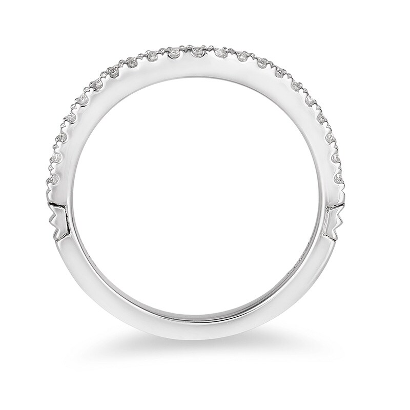 Main Image 3 of Previously Owned - Enchanted Disney Princess 1/5 CT. T.W. Diamond Contour Wedding Band in 14K White Gold