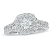 Thumbnail Image 1 of Previously Owned - Vera Wang Love Collection 1-1/2 CT. T.W. Diamond Frame Split Shank Engagement Ring in 14K White Gold