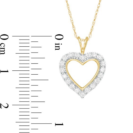 Previously Owned - 1/4 CT. T.w. Diamond Heart Outline Pendant in 10K Gold