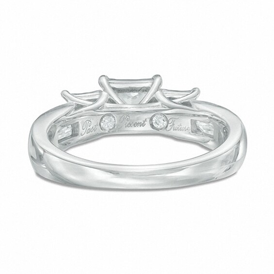 Previously Owned - 1 CT. T.w. Princess-Cut Diamond Past Present FutureÂ® Engagement Ring in 10K White Gold