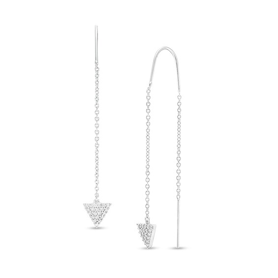 Previously Owned - 1/5 CT. T.w. Diamond Triangle Threader Earrings in 10K White Gold