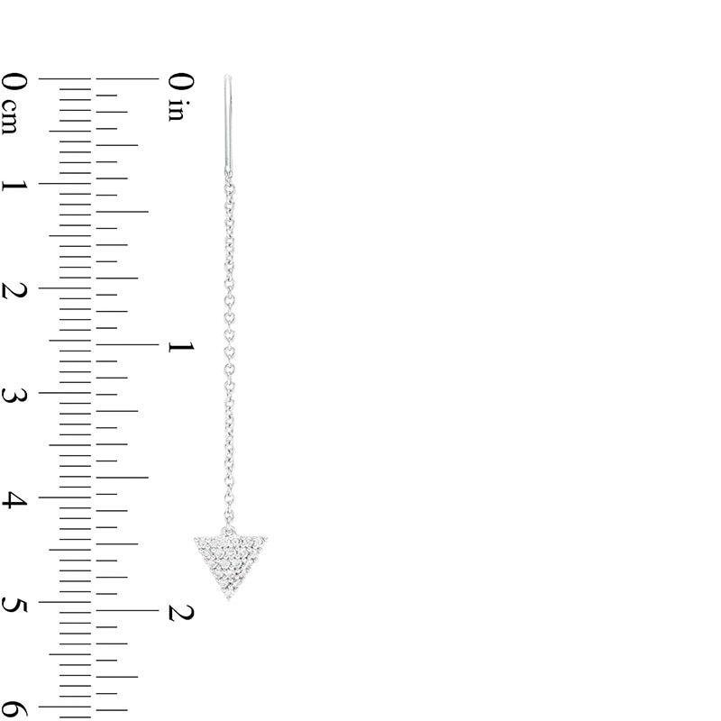 Main Image 3 of Previously Owned - 1/5 CT. T.W. Diamond Triangle Threader Earrings in 10K White Gold