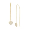 Thumbnail Image 1 of Previously Owned - 3/8 CT. T.W. Diamond Heart Threader Earrings in 10K Gold