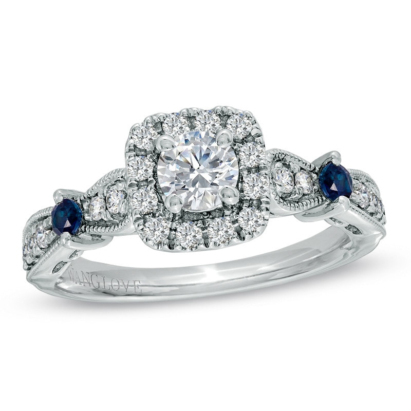 Main Image 1 of Previously Owned - Vera Wang Love Collection 3/4 CT. T.W. Diamond Vintage-Style Ring in 14K White Gold
