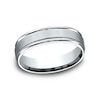 Thumbnail Image 1 of Previously Owned - 6.0mm Satin Finish Stepped Edge Comfort-Fit Wedding Band in 10K White Gold
