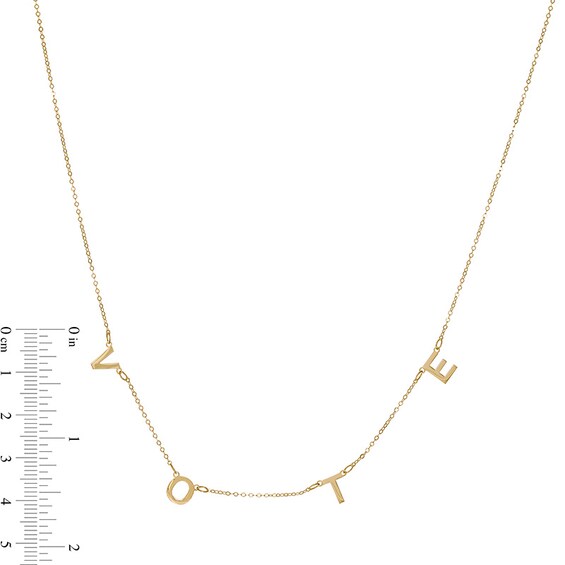 Previously Owned - "Vote" Hand Assembled Letter Station Necklace in 14K Gold